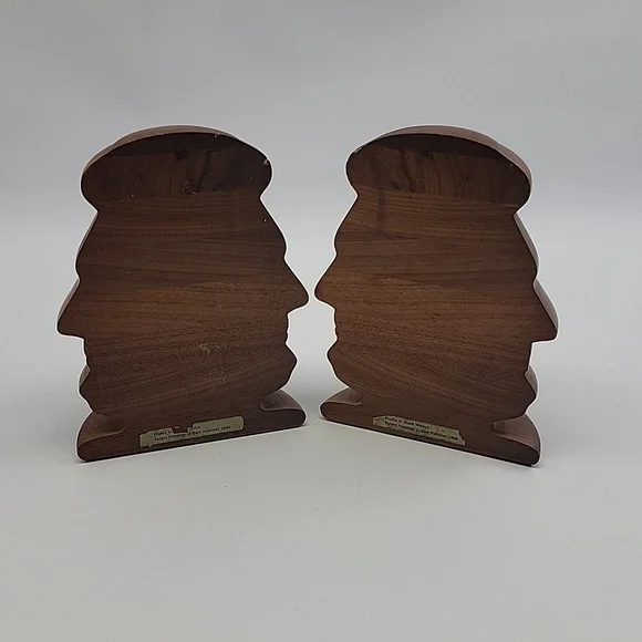 Black Walnut 1966 vintage wood Bookends - Picture 5 of 5